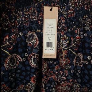 BCBGeneration Navy and Red Paisley Skirt